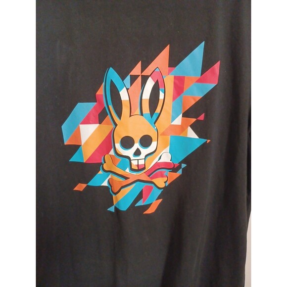 Vtg Psycho Bunny Graphic T Shirt M Black Shortsleeve Skull Bones Godley Skater - Picture 8 of 8